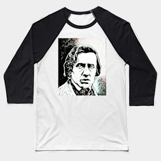 Frédéric Chopin Black and White Portrait | Frédéric Chopin Artwork 3 Baseball T-Shirt